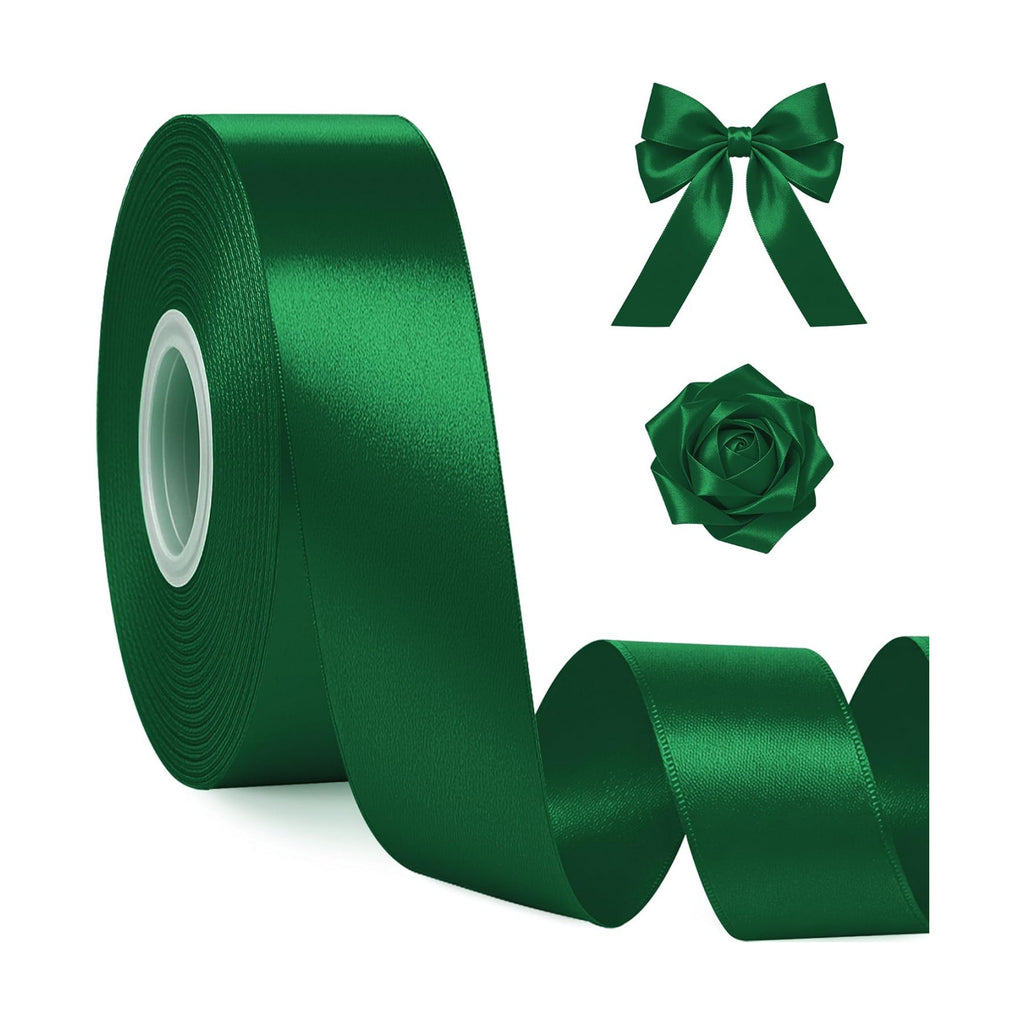30 Yards 1 in Forest Green Satin Ribbon for Gift Wrapping St. Patrick's Day