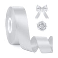 1In 30Yards Silver Satin Ribbon for Flower Bouquet Christmas Wedding Party