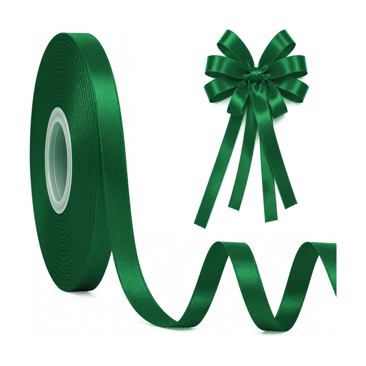 30Yards 3/8In Thin Forest Green Ribbon for Gift Wrapping St. Patrick's Day