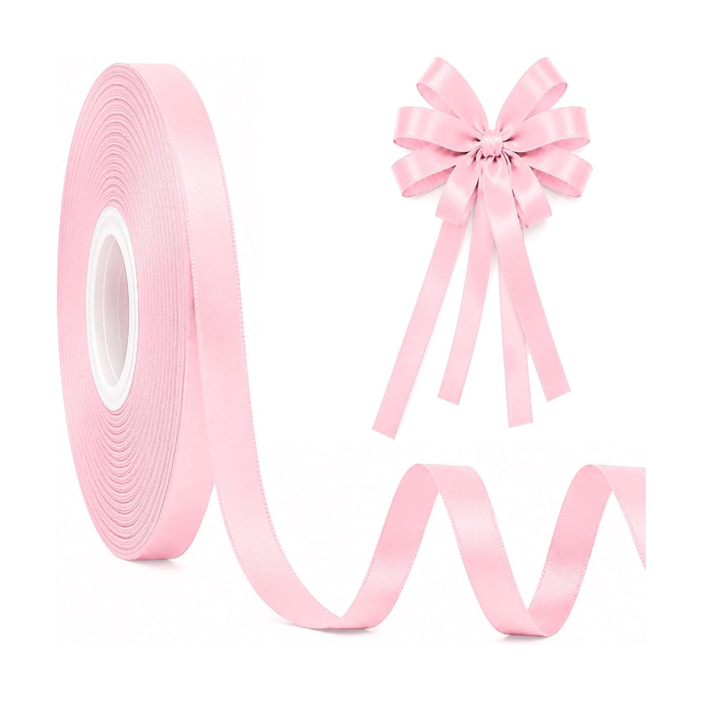 3/8 in 30 Yards Thin Pink Ribbon for Gift Wrapping Baby Shower Valentine's