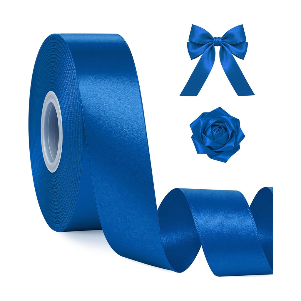 1In 30Yards Royal Blue Satin Ribbon for Flower Bouquet Graduation Wedding
