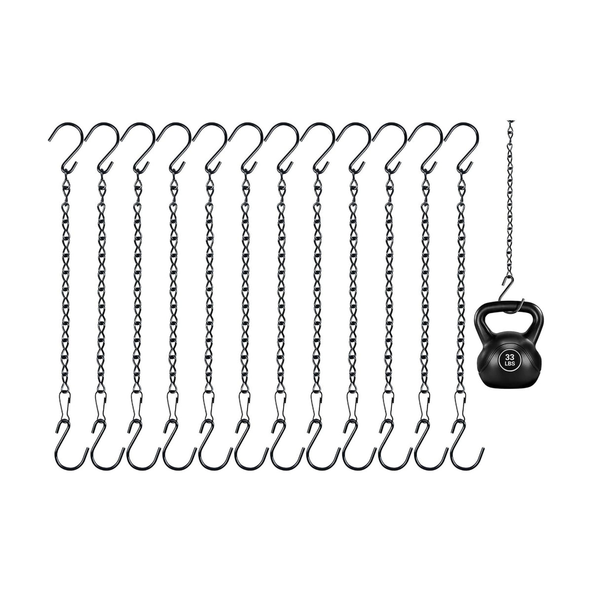 12 Pack 12.5 Inch Black Hanging Chains for Hanging Planters
