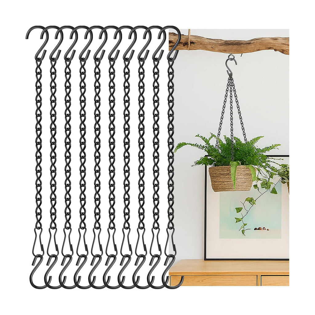 10 Pack 9.5 Inch Black Hanging Chains,Plant Hangers for Planters