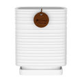 7.1 Inch White Ceramic Planter with Drainage and Saucer | 7.1 x 7.1 x 8.5 Inches | Ideal for Indoor and Outdoor Plants