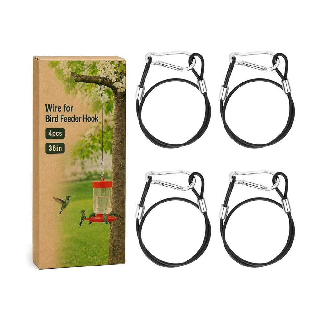 4 Pcs Wire for Bird Feeder Hook 36in Hanging Cable with Hook