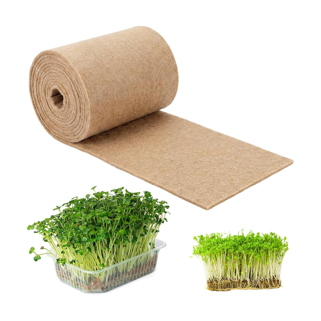 10" x 315" Microgreens Growing Mat Jute Fiber Grow Mats Extra Long Hydroponic Grow Pads for Wheatgrass Sprouts