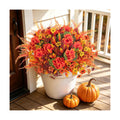 INQCMY 12 Pcs Artificial Mums for Outdoors Planters Fake Flowers Fall Decor
