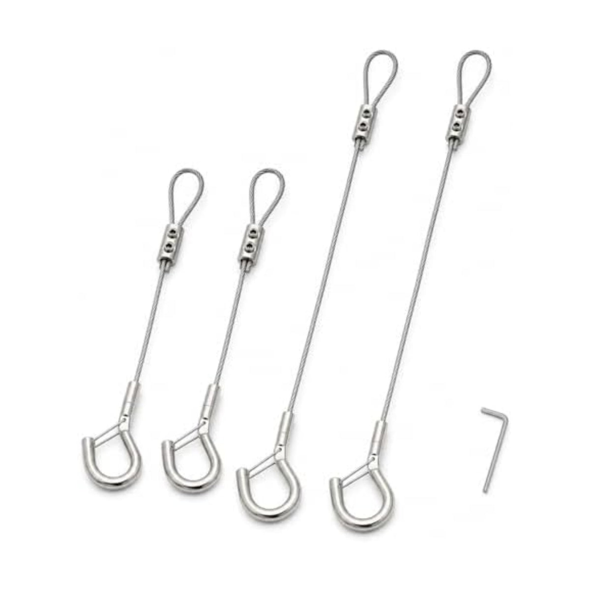 4 Pcs 18-38" Adjustable Bird Feeder Hanger Wires with Safety Buckle Q-Hook