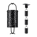 Rain Chains for Gutters Outside Black with Adapter 8.5FT 16 Cups | Round Rain Catcher Chain for Heavy Rain,Rust