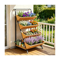 4-Tier Vertical Garden Planter Outdoor Tiered Planter on Wheels | Raised Garden Bed for Climbing Plants, Vegetables
