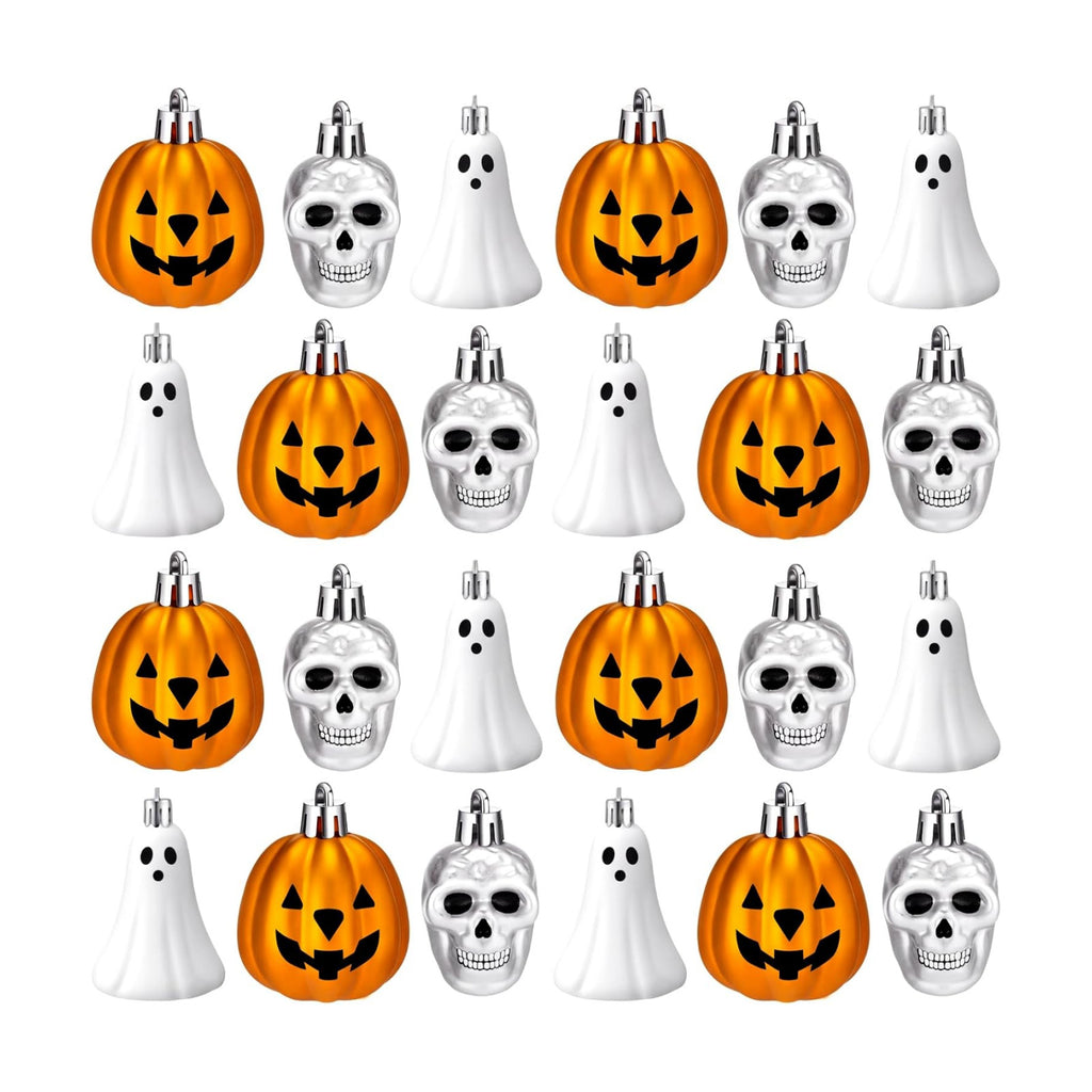 Chunful 24 Pcs Halloween Hanging Tree Ornaments, Ghost Skull Pumpkin