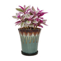 6.6 Inch Ceramic Planters with Drainage Hole and Saucer,Indoor Outdoor Large Flower Pots, Garden Pot for Plant Lovers