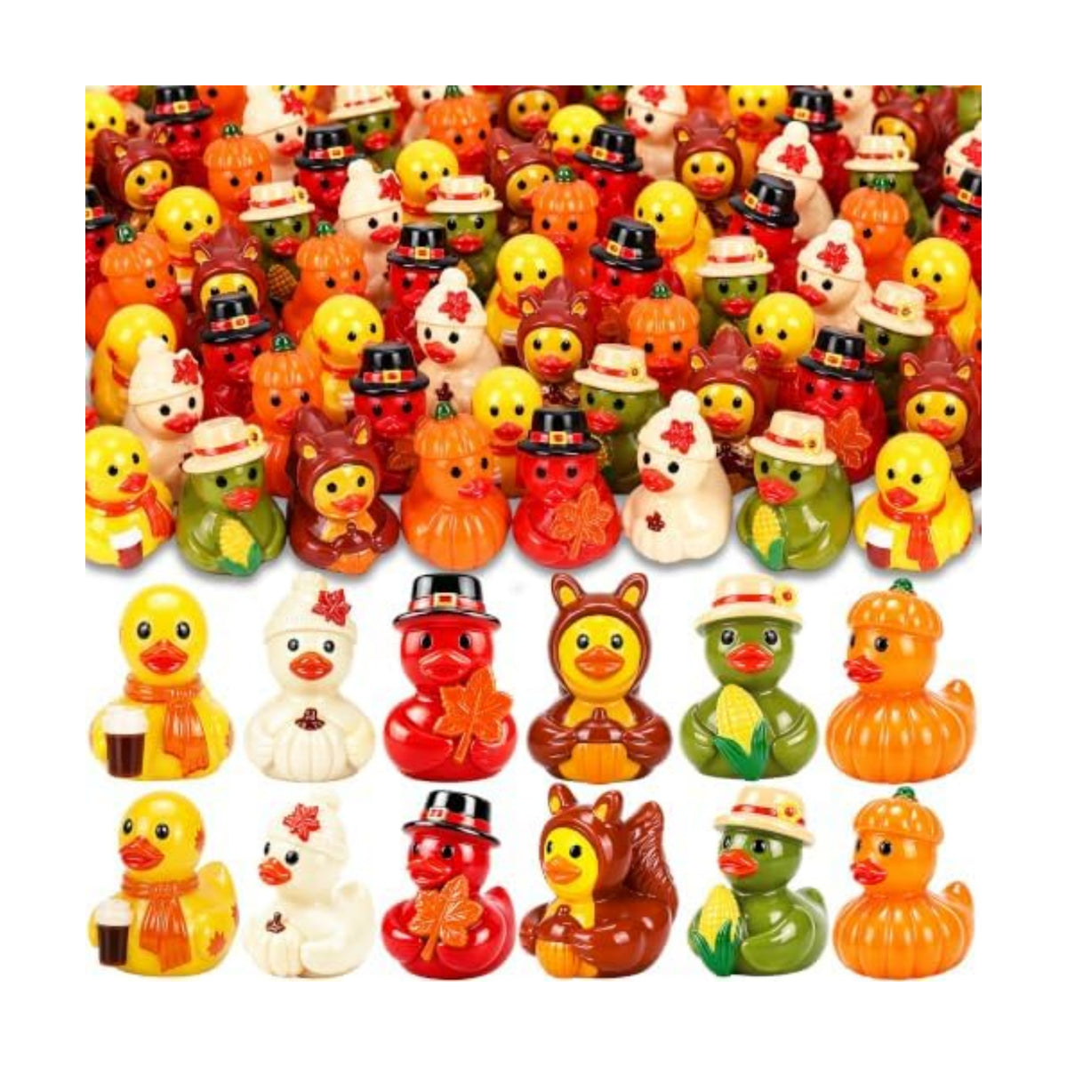 120 Pcs Fall Mini Resin Ducks Thanksgiving Miniature Tiny Figurines