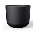 Kante Small Round Capsule Black Concrete Planter 9" Dia, Outdoor | Rubber Plug for Indoor, Drainage for Garden