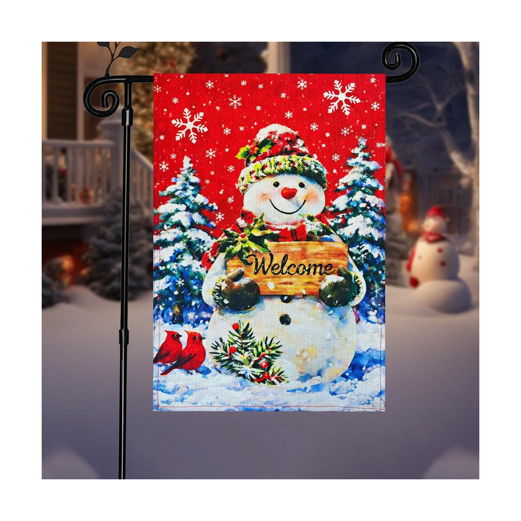 12×18 Christmas Snowman Garden Flag