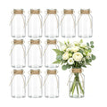 Glass Flower Vase,12 PCS Farmhouse Mason Jar for Centerpiece