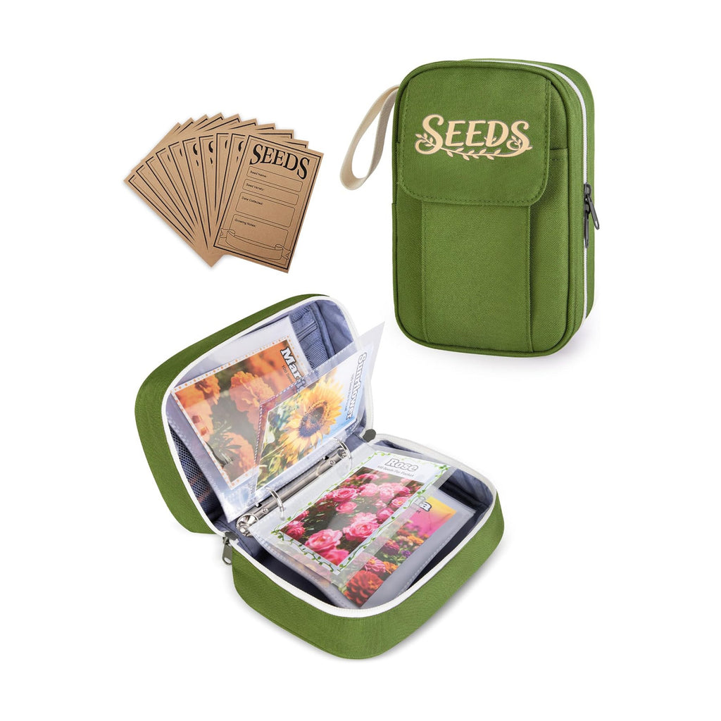Seed Storage Organizer with 20 Clear Sleeves, 10 PCS Seed Envelopes