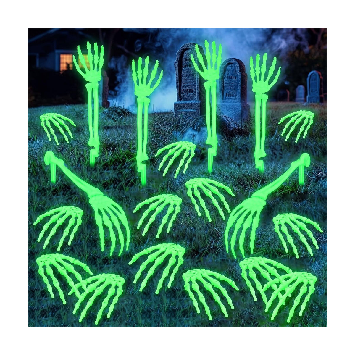 GlikCeil 18 Pcs Halloween Glow in the Dark Skeleton Arms and Hands,Luminous