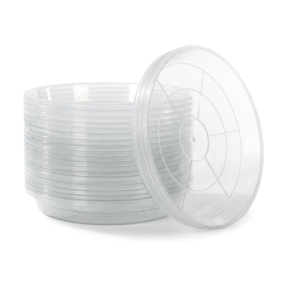 ondware 20 Pack 12 Inch Plant Saucers, Round Plastic Drip Trays