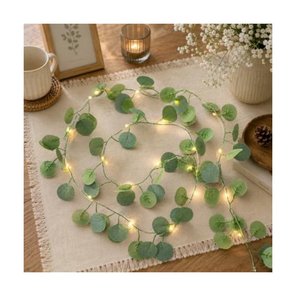 Vine Fairy Lights, 6.5FT 40 LEDs Eucalyptus String Lights, 2 Pack