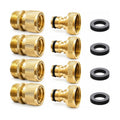 Male Garden Hose Quick Connect Solid Brass Quick Connector Garden Hose Fitting Water Hose Connectors 3/4 inch GHT (4