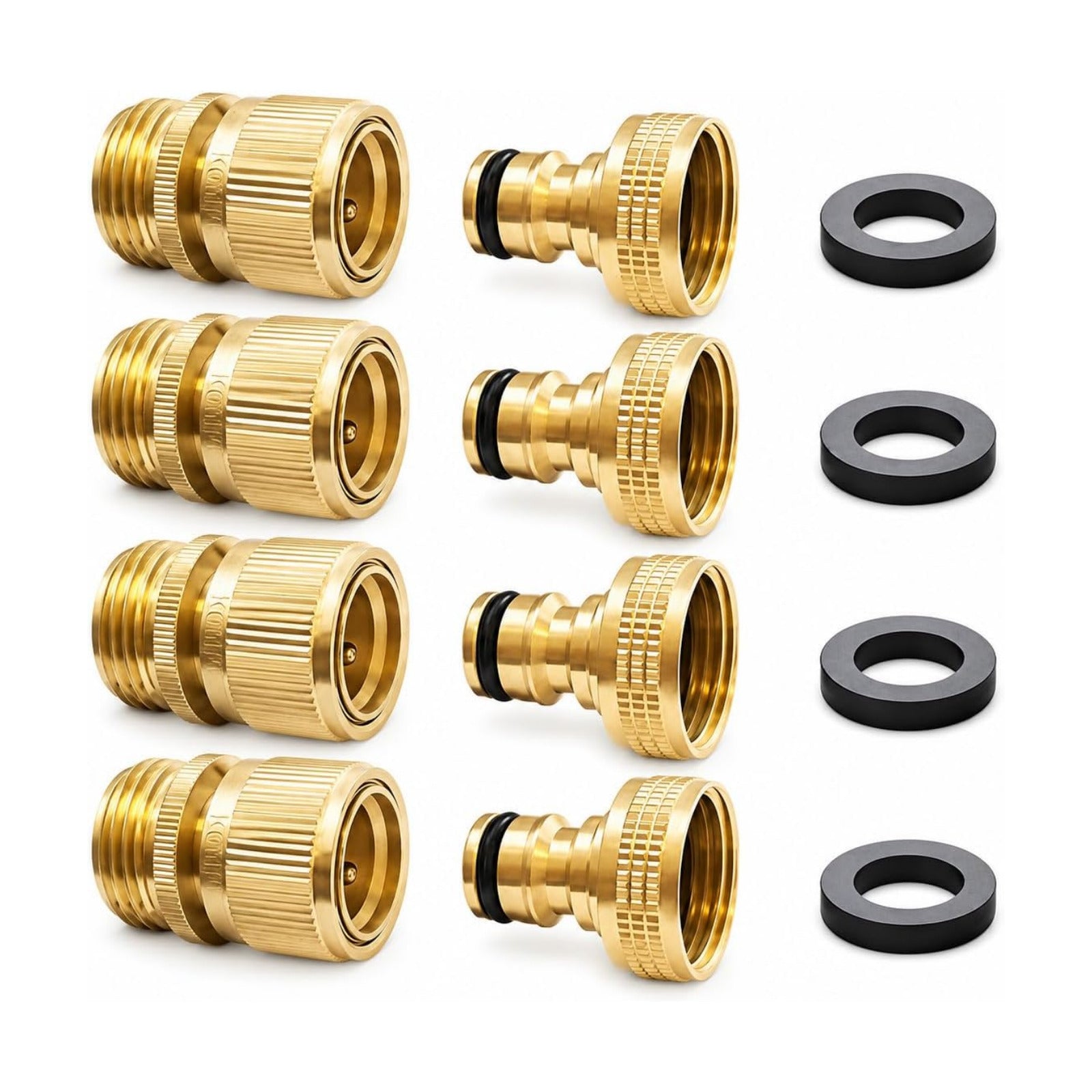 Male Garden Hose Quick Connect Solid Brass Quick Connector Garden Hose Fitting Water Hose Connectors 3/4 inch GHT (4