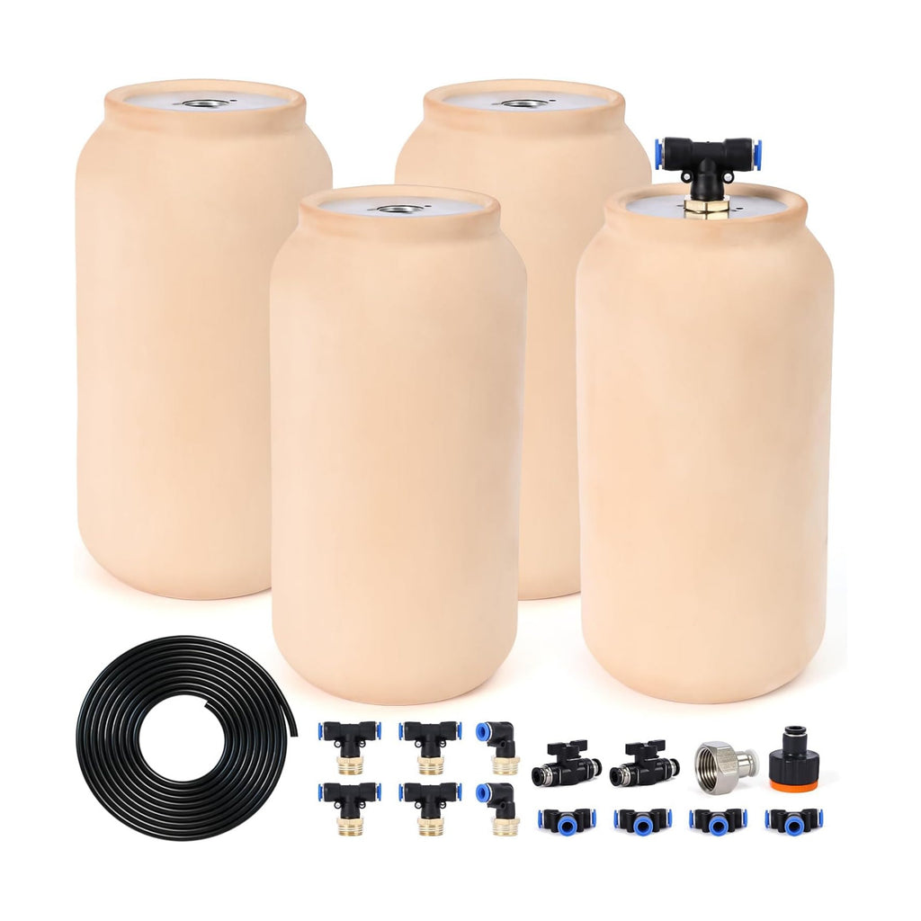 4pcs 4.8x4.8x10in Large Olla Watering System for Your Garden 64oz Terracotta Olla Pots Automatic Tree Waterer Plant