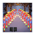 10 Pack Solar Candy Cane Pathway Lights, Multicolor Christmas Yard Decor