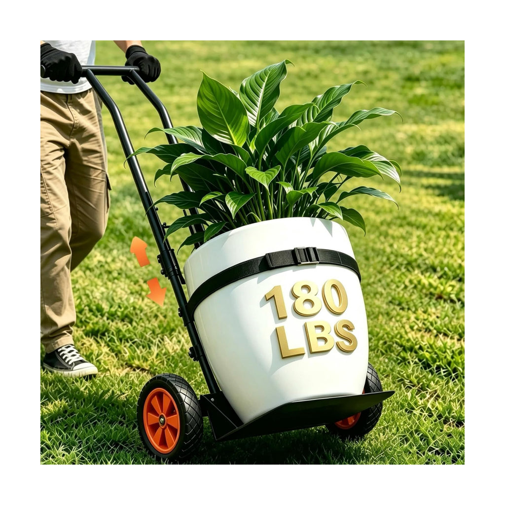 Plant Caddy with Wheels, 180LBS Stable Steel Base, No Deforming | Adjustable arms fit 4-30" pots, Ergonomic &