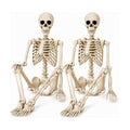 2 Pack 36" Halloween Skeleton - 3 ft Life Size Human Skeleton with Posable Joints - Spooky Scary Plastic Full Body Skeletons for Outdoor Halloween Decoration, Party Decor, Haunted House Props