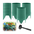 100 Pcs Planting Grow Rings, Diameter Range 8.2-15.7 Inches, Adjustable Interlocking Plant Support Rings with Mallet