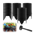 100 Pcs Planting Grow Rings, Diameter Range 8.2-15.7 Inches, Adjustable Interlocking Plant Support Rings with Mallet