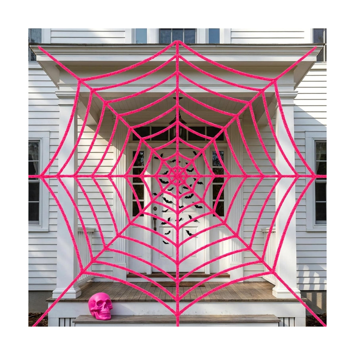 11.81 Ft Halloween Pink Spider Web Decoration, Cute Cobweb Wall Decor