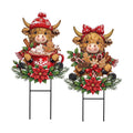 Amyhill Christmas Highland Cow Outdoor Yard Decoration Hot Cocoa Signs