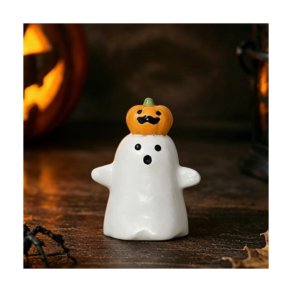 Halloween Ghost Figurine Pumpkin Spooky Resin Finger Statue Decor