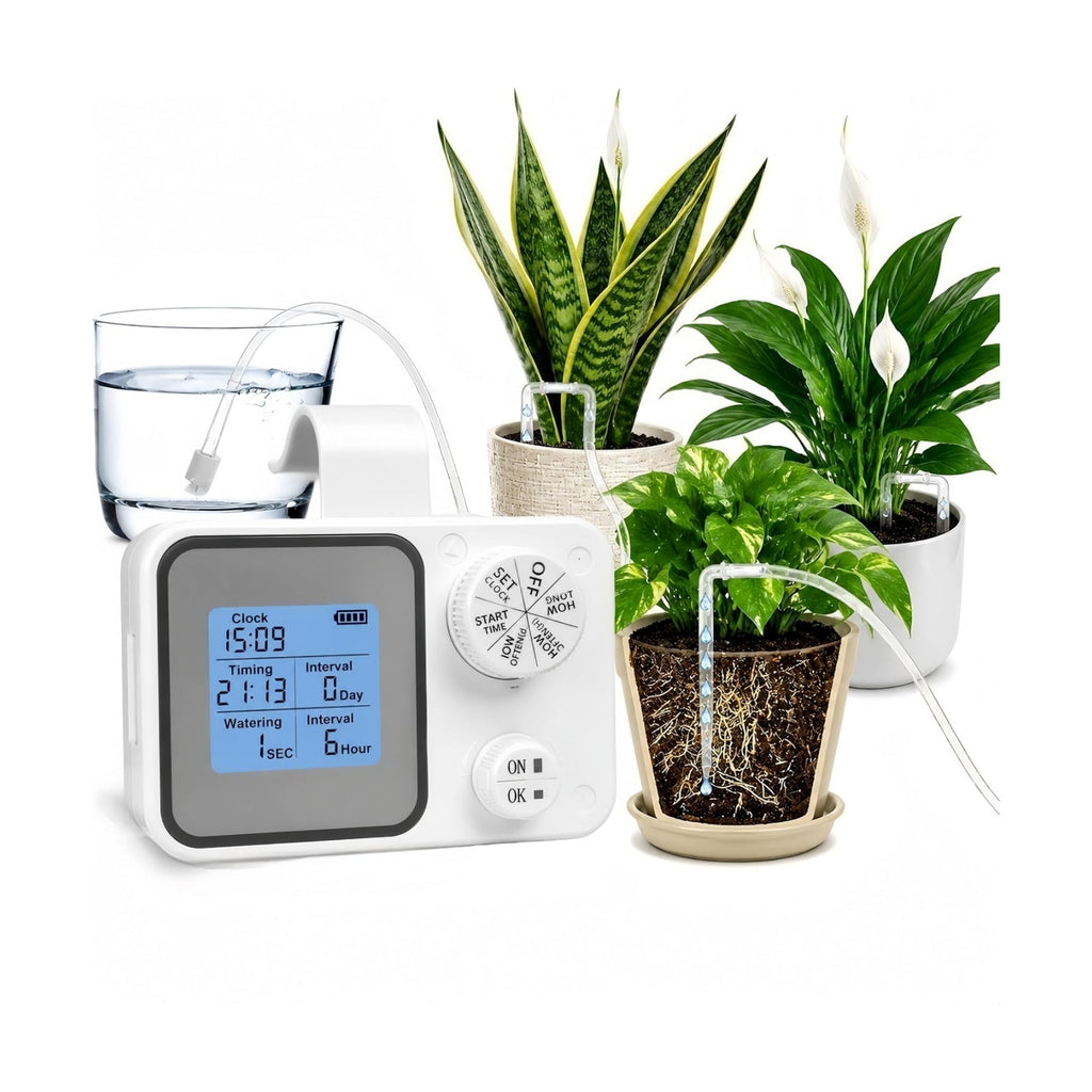 Vacation Plant Watering Devices & Indoor Irrigation Kit, Automatic Drip System with Adjustable Drippers for Indoor