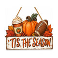 Fall Wall Decor Wooden Tis the Season Sign, Football Pumpkin Door Decor