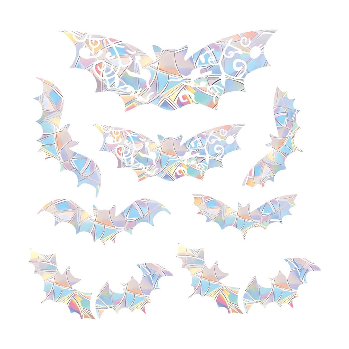 15 pcs bat Anti Bird Collision Window Stickers, Rainbow Stickers, Window Stickers, Bird and Window Protection Stickers, Glass Door Safety Stickers