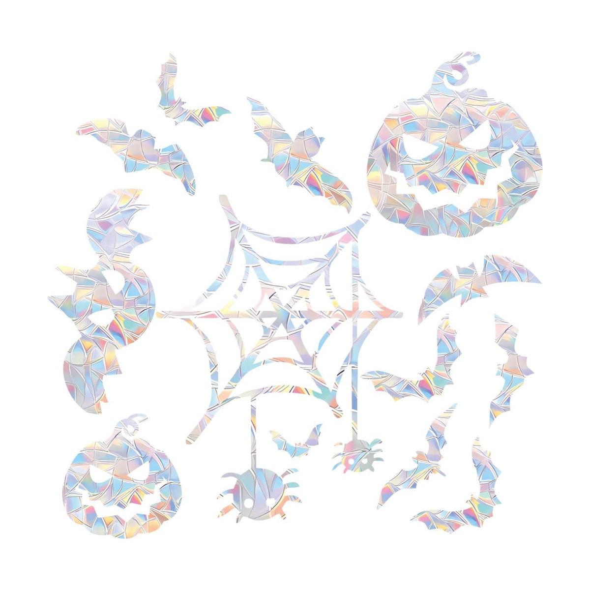 39 pcs Spider Web and bat Anti Bird Collision Window Stickers, Rainbow Stickers, Window Stickers, Bird and Window Protection Stickers, Glass Door Safety Stickers