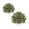 2 Pack 21.6 Inch Pre-Lit Christmas Urn Fillers for Outdoor