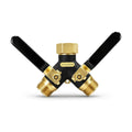 Garden Hose Splitter 2 Way, All Metal Heavy Duty Water Hose Splitter | with 360° Brass Swivel, Large Easy-Turn Handles