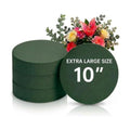 FLOFARE Floral Foam Round Blocks for Flower Arrangements, Green Florist Flower Foam for Fresh & Artificial Flowers, Wedding & Party Décor (Extra Large 10")