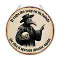 Gothic Halloween Decorations Wooden Sign for Bathroom Toilet