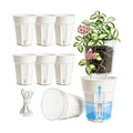 8 Pack 4" Self Watering Pots for Indoor Plants, Clear Inner Cup Planters with Drainage & Water Level Window, Absorbent