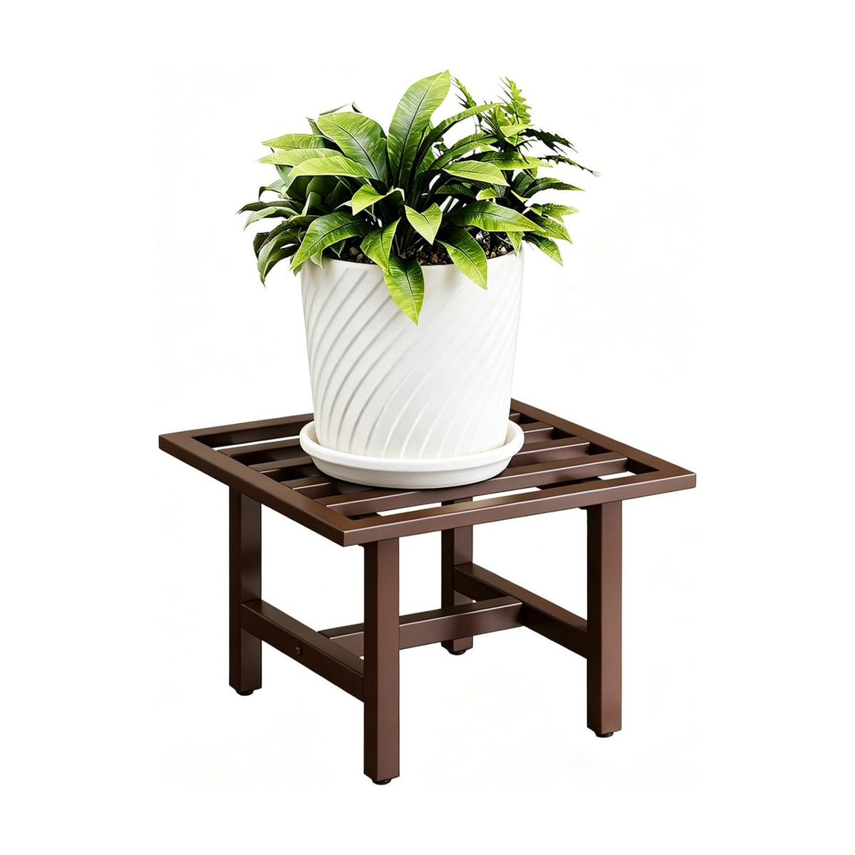 Metal Plant Stand, 330 lbs Square Pot Shelf, Indoor Outdoor Coffee