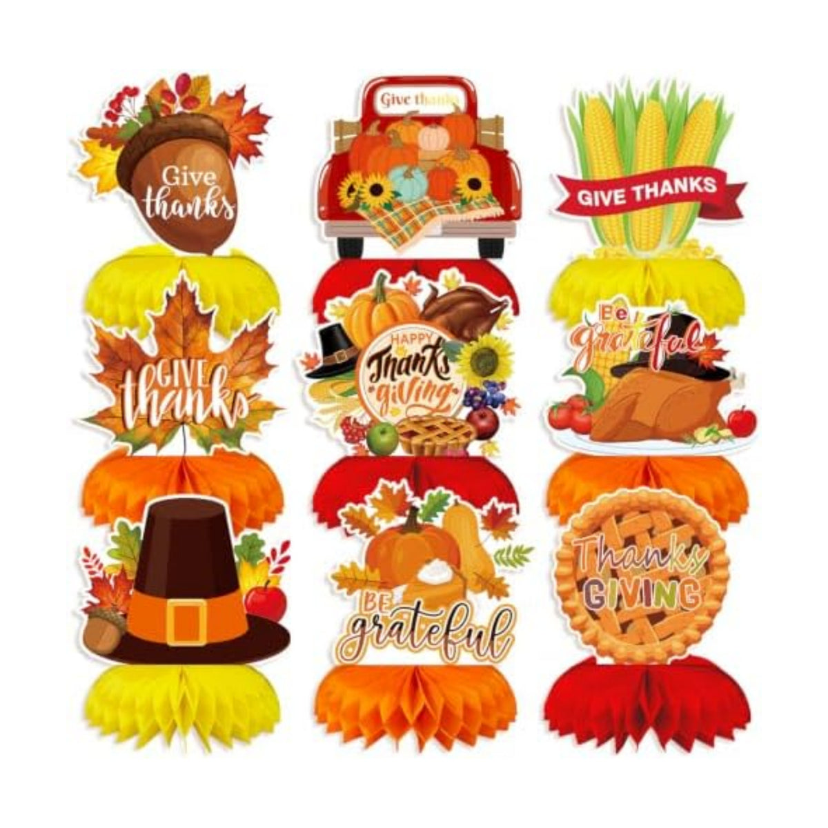 Thanksgiving Table Decorations, Fall Harvest Honeycomb Centerpieces