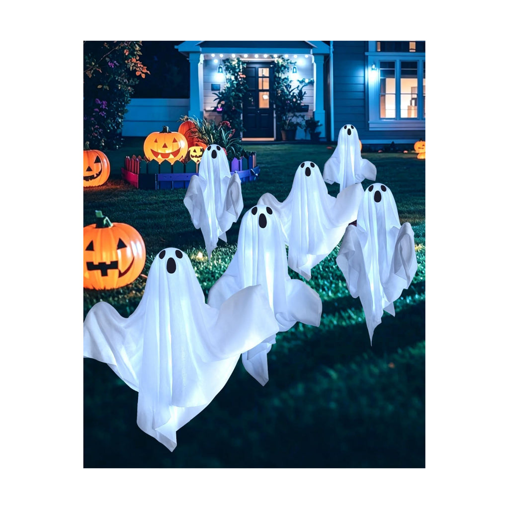 6 PACKS Halloween Ghost Decorations Solar Garden Lights Outdoor