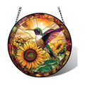 Stained Glass Hummingbird Suncatcher Window Hanging Flowers Gifts for Mom