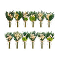 12/24PCS Handmade Dried Flower Bouquet with Stems Natural Dried Wildflowers 7.5 Inch Mini Dry Flowers for Vase Farmhouse Decor, Wedding Styling, Photography Props, Gift DIY(12pcs, Eucalyptus)