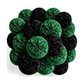 Recosis Black Green Party Decorations, 18 Pcs Paper Pom Poms Decorations